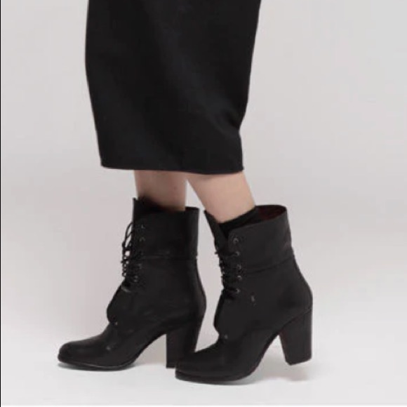 RAG & BONE Deacon Lace Up Black Leather Boot - Picture 3 of 11